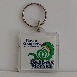 VINTAGE BUSCH GARDENS Loch Ness Monster Rollercoaster Keychain Souvenir Theme